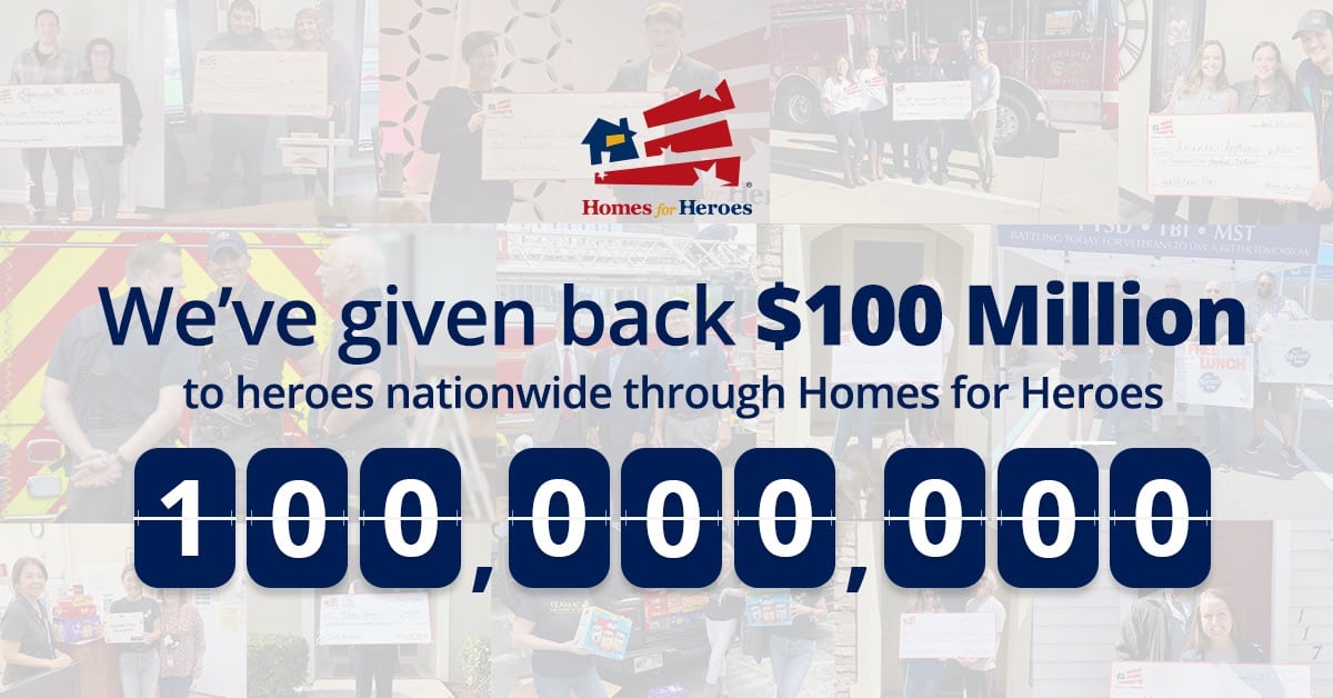 100 million given back to heroes milestone achievement 20 years Homes for Heroes