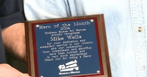 Michael Wells receives Homs for Heroes Hero of the Month Award