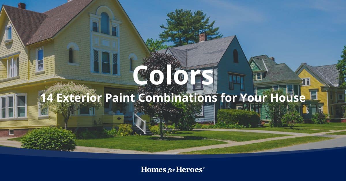row homes with different exterior paint colors on community neighborhood street Homes for Heroes