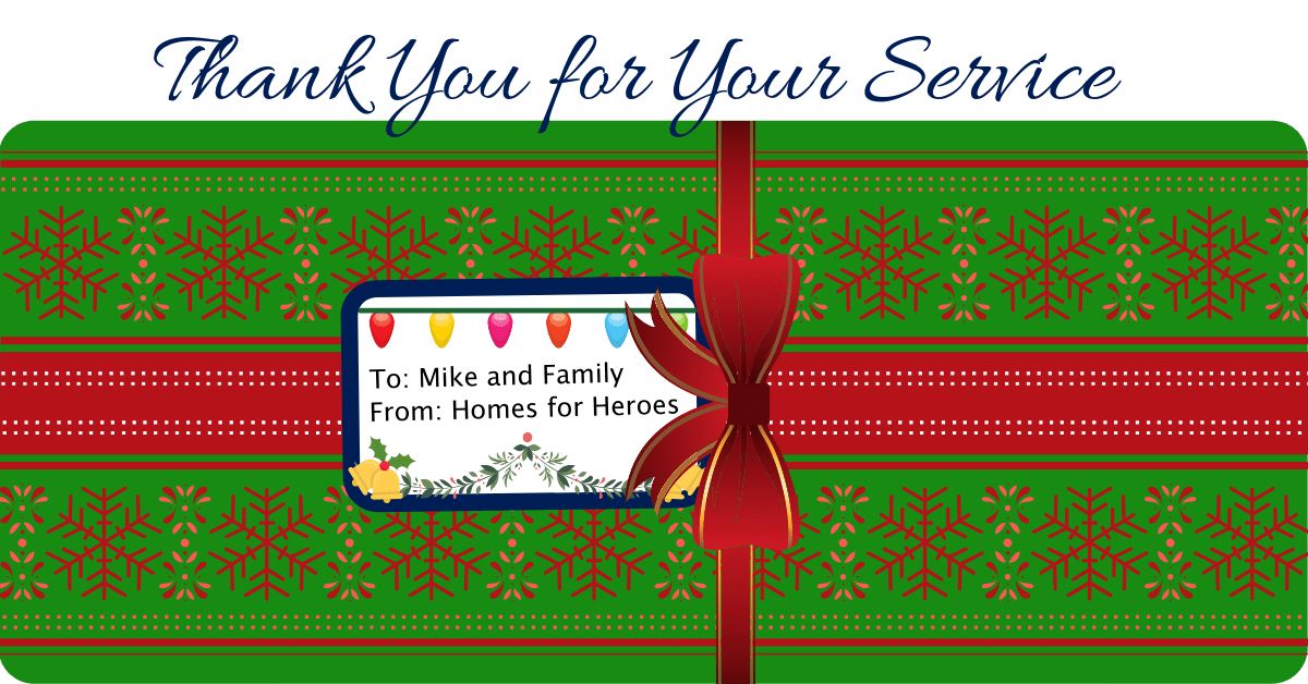 Day 5 Homes for Heroes Twelve Days of Christmas Miracles Pearson Family Received a 500 Gift