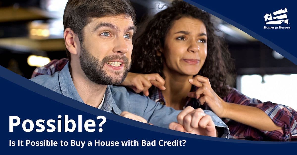 couple man woman anticipation fingers crossed hoping buy a house with bad credit Homes for Heroes