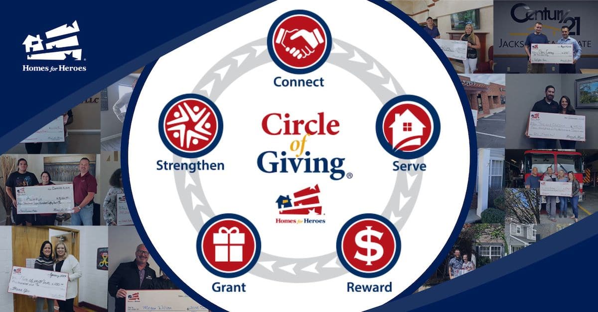 Heroes Holding Rewards Checks Homes for Heroes Circle of Giving 2