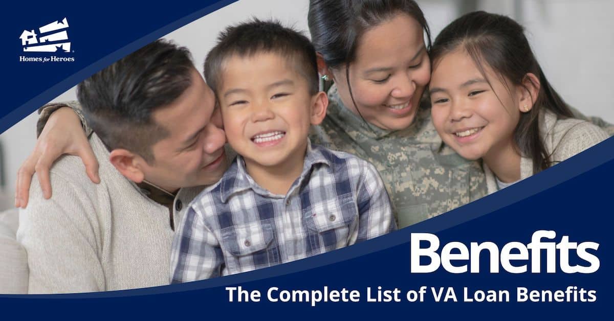 family of four sitting on couch in living room mother returned home from military service parents talk about benefits of va loan Homes for Heroes