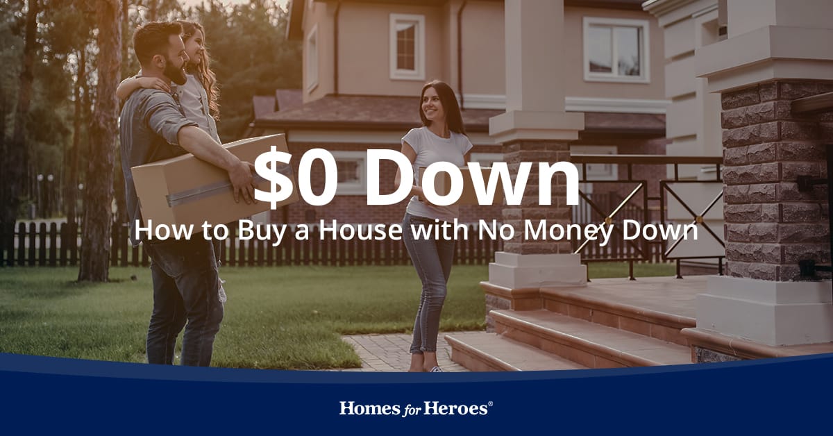 Family carrying boxes into house they bought with no down payment mortgage