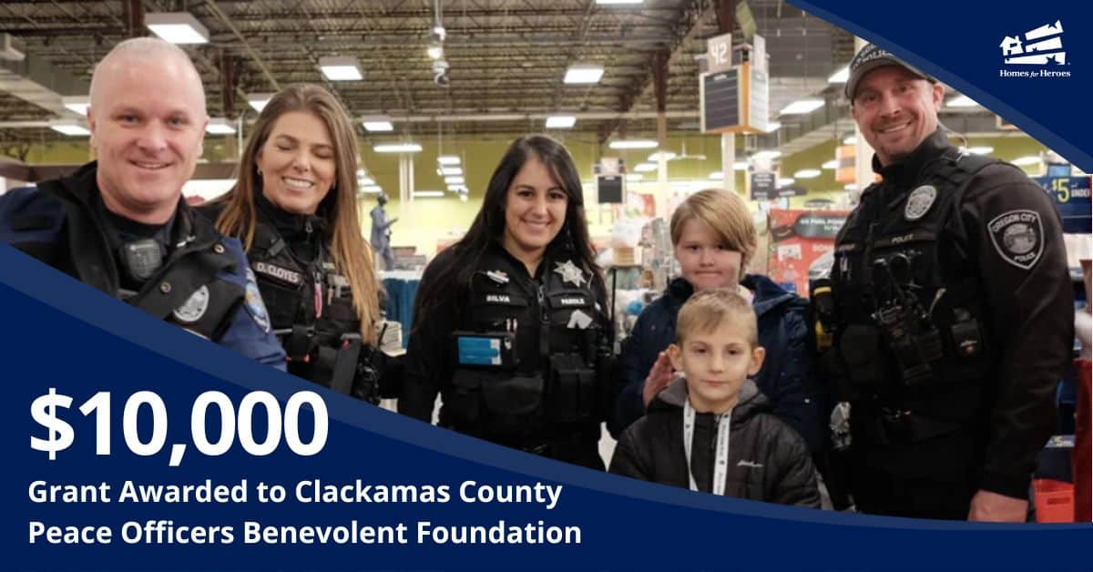 police shopping with two children 10000 Grant Awarded to Clackamas County Peace Officers Benevolent Foundation from Homes for Heroes