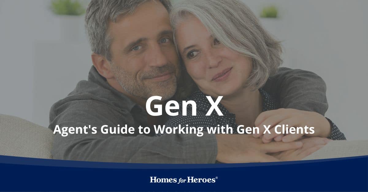 agent guide to working with gen x clients middle aged couple sitting on couch hugging Homes for Heroes