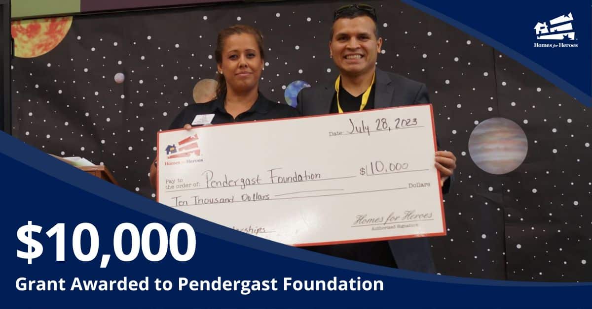phoenix school district educators and Pendergast Foundation hold Homes for Heroes Foundation check 10000 grant to assist teachers