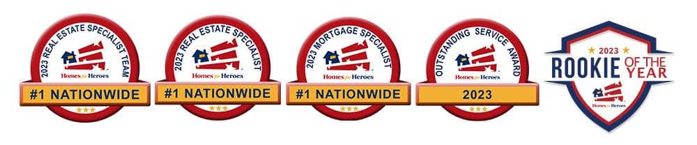 2023 Homes for Heroes Affiliate Award Badges horizontal banner REV