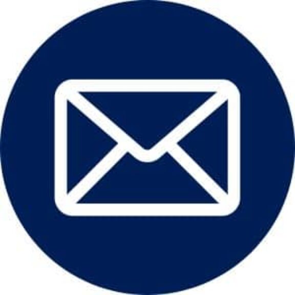 email icon white on navy blue background