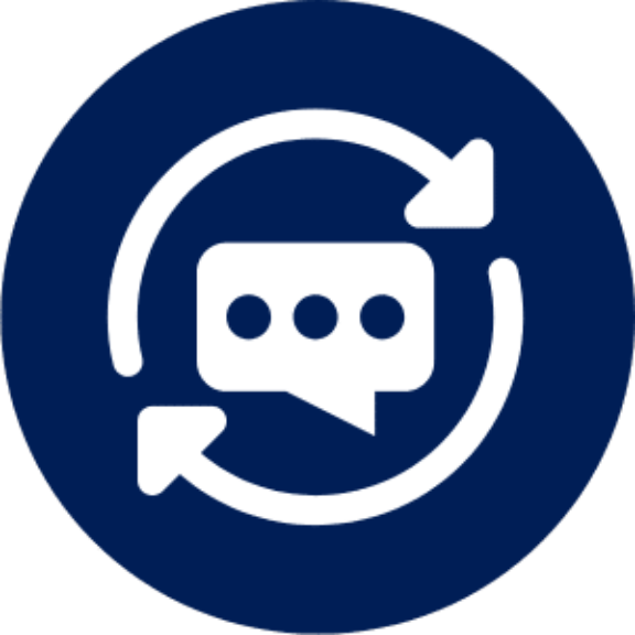 white communication box inside circle signifies ongoing communication regarding NAR settlement